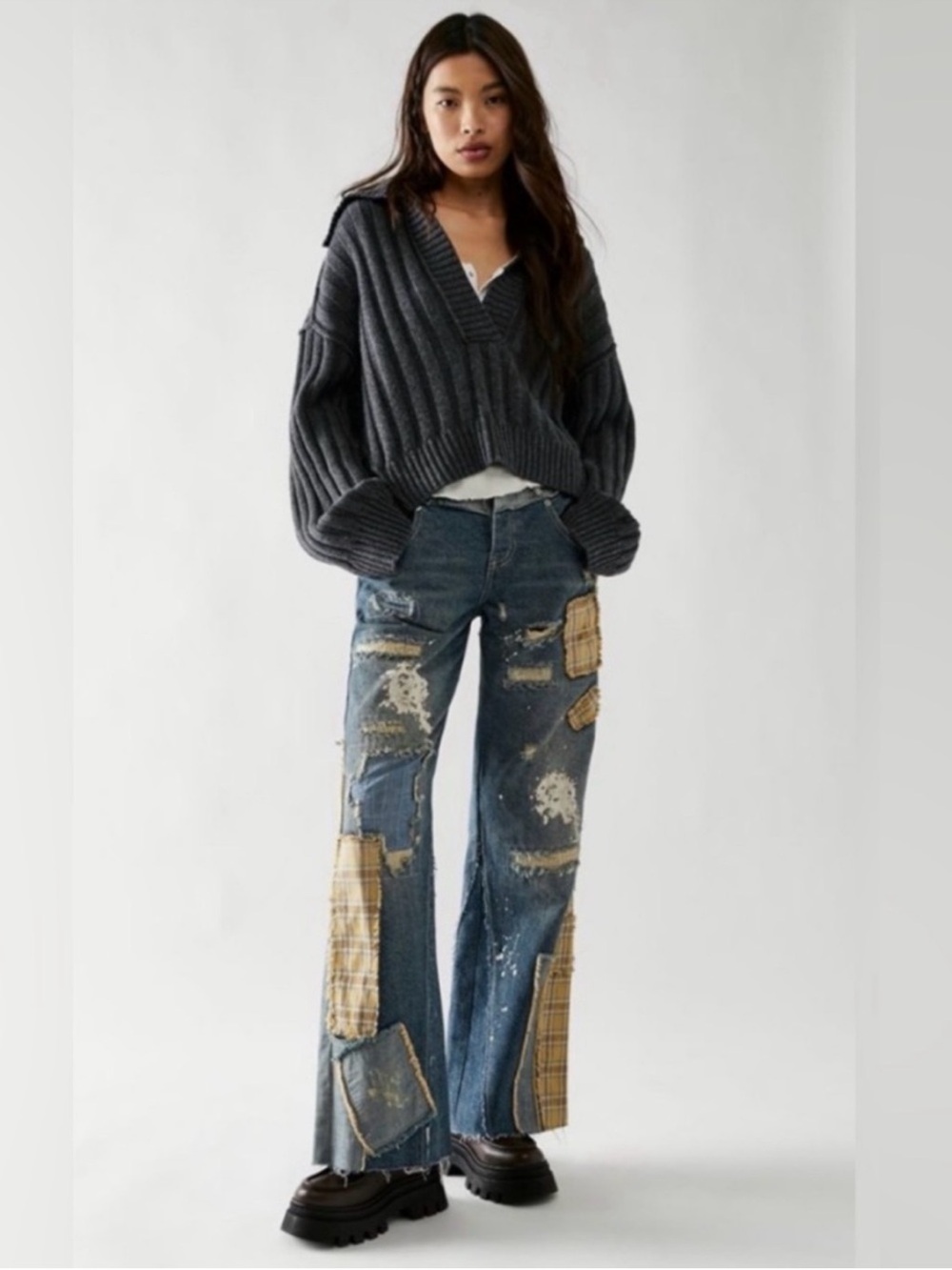 Free People Gemini Patch Jeans NWT 27
